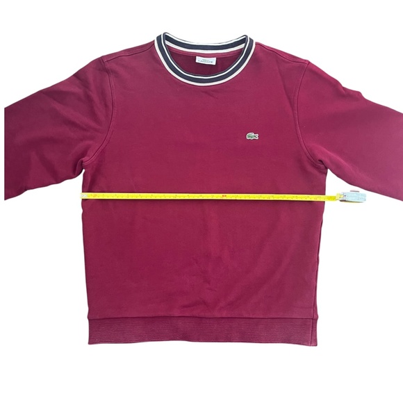 Lacoste Long Sleeve Sweater Mens M Burgundy Red Croc Crewneck Pullover Preppy - Picture 9 of 11